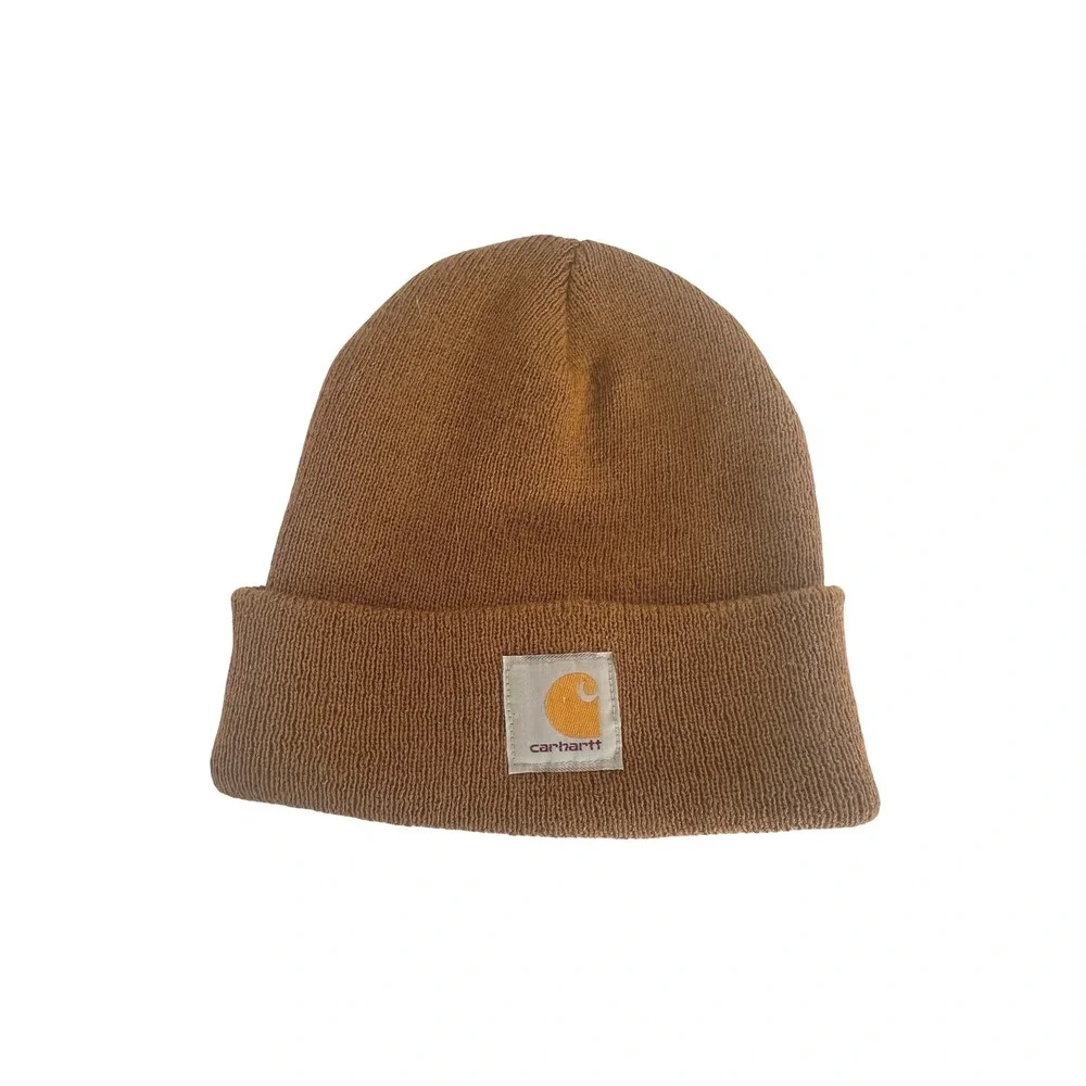 Carhartt Unisex Brown Ribbed Knit Cuffed Beanie One Size